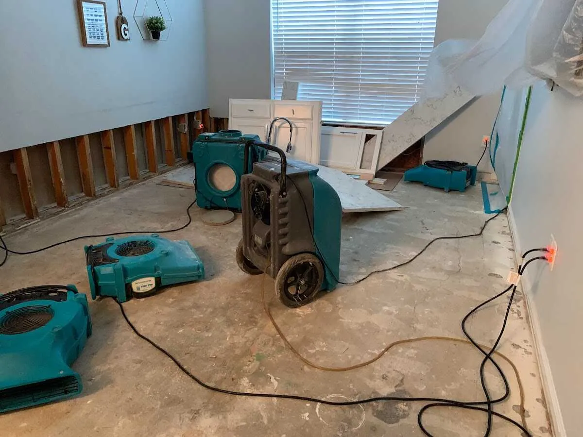 Dehumidifier in flood-cut room for Water Extraction & Removal in Picayune
